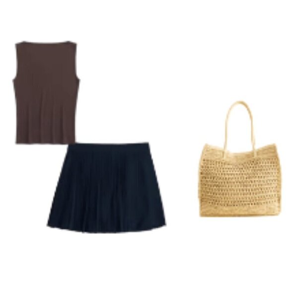 Abercrombie & Fitch Pleated Faux Wrap Mini Skort Skirt Sz 4 Navy/Indigo Blue 42R - Picture 13 of 13